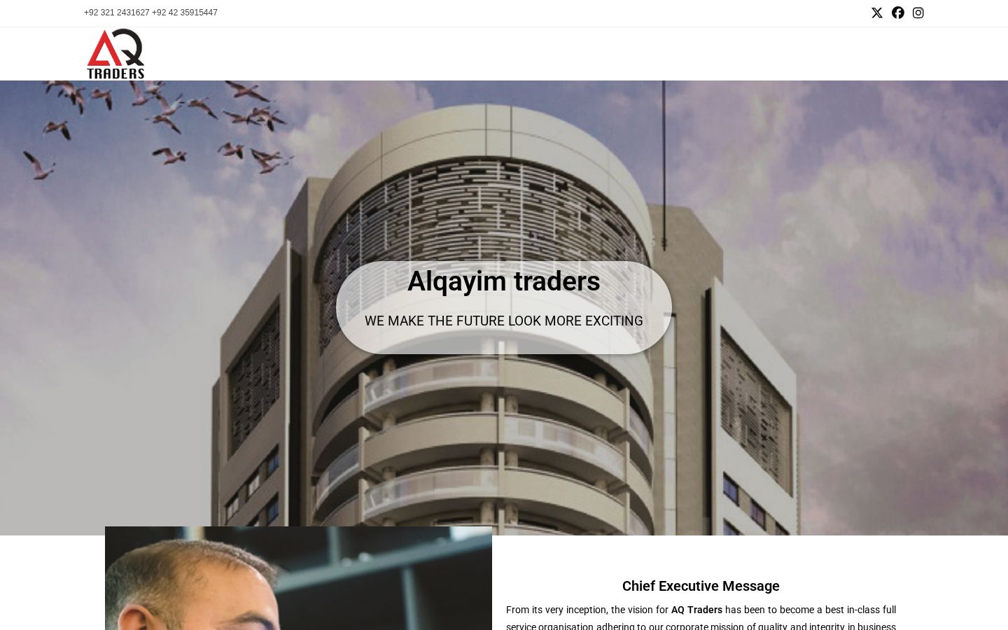 Al Qayim Traders website homepage preview